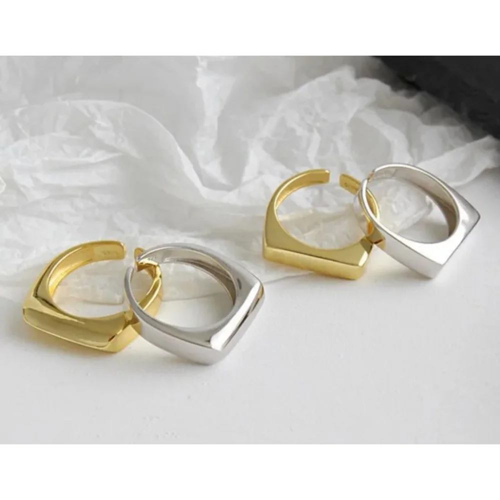 NEW Unisex Men's Ring Adjustable Gold-Plated‎ S925, Size Small